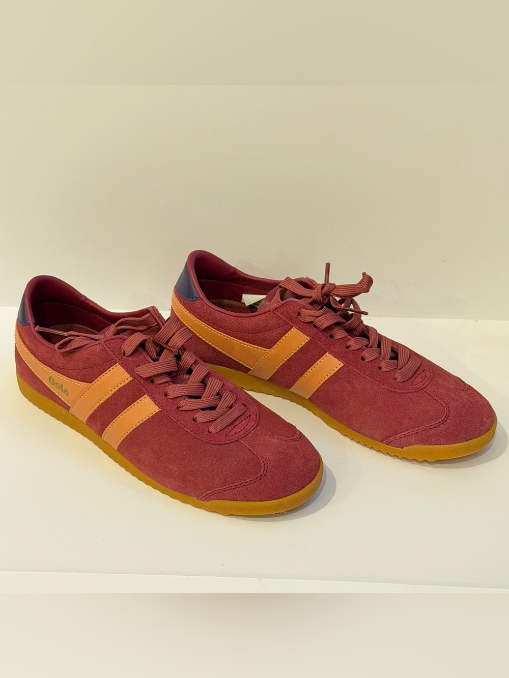 Gola Women’s Red Suede Trainer with Orange Stripes - NWOT - Picture 2 of 8